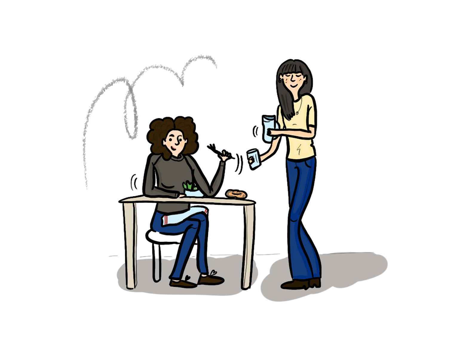 Illustration d’aidants qui échangent ensemble